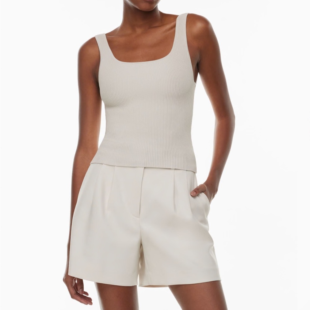 Aritzia Sculpt Knit Square-neck Top in Cream Size S